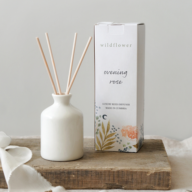 Champagne And Roses Reed Diffuser Evening Rose Ceramic Reed Diffuser – Wildflower